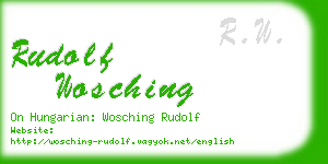 rudolf wosching business card